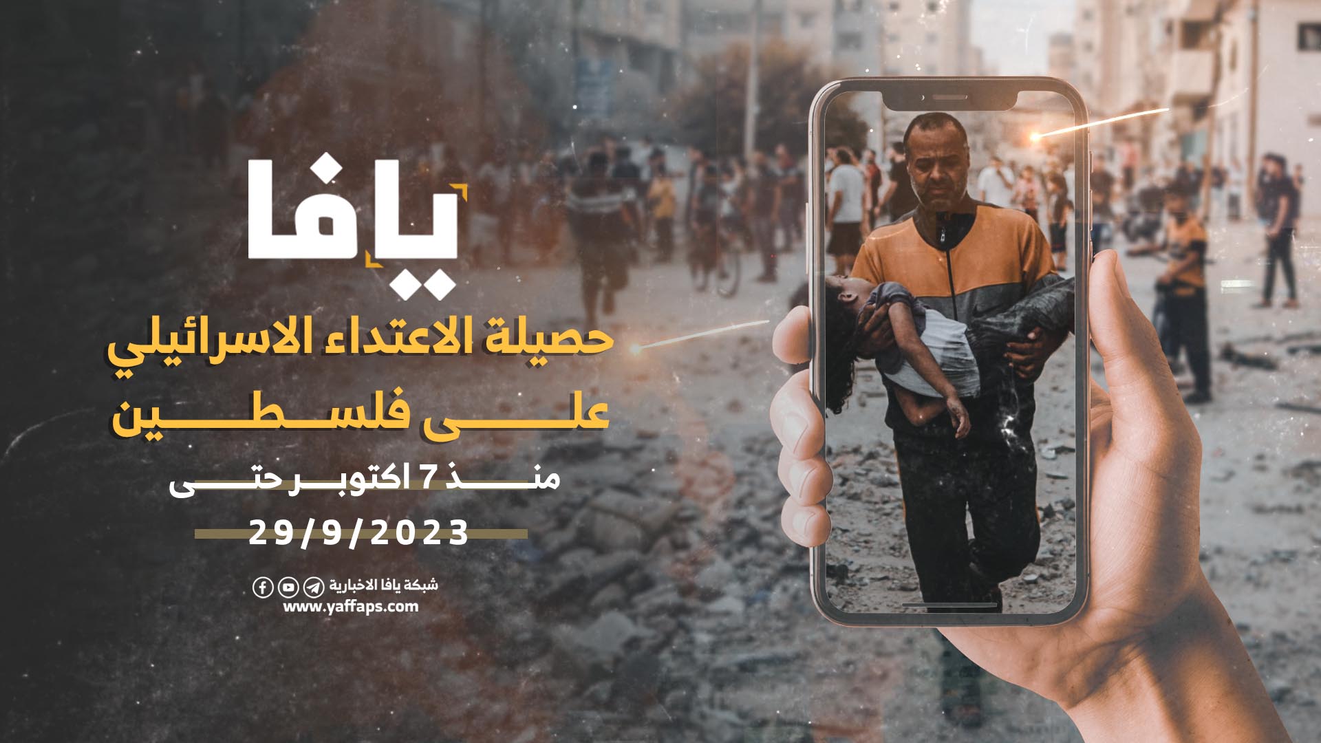 #شاهد :: حصيلة الاعتداء الإسرائيلي على فلسطين منذ 7 أكتوبر و حتى 29-10-2023 | شبكة يافا الإخبارية